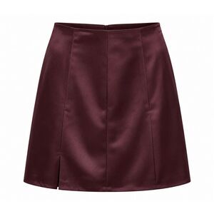 LOFT Burgundy A-Line Short Skirt Zip Closure 00 Petite Solid Women's Skirt